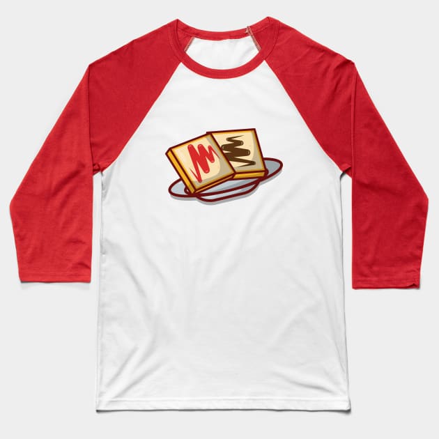Bread with Strawberry and Chocolate Jam Baseball T-Shirt by KH Studio